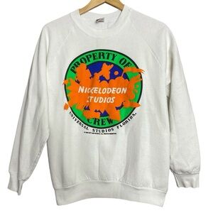 Vintage 90s Nickelodeon splat logo crewneck sweatshirt Universal Studios